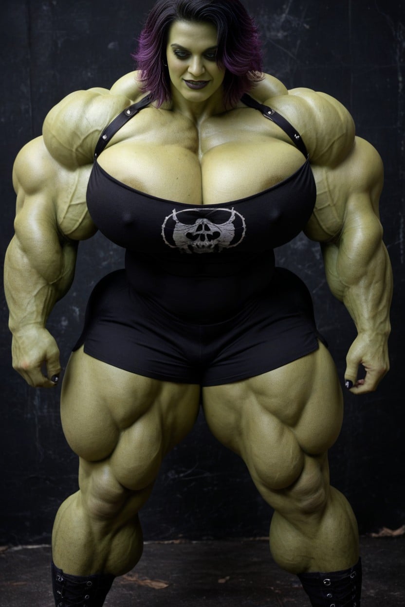 Goth, Extremely Muscular, Goth Woman Porno IA