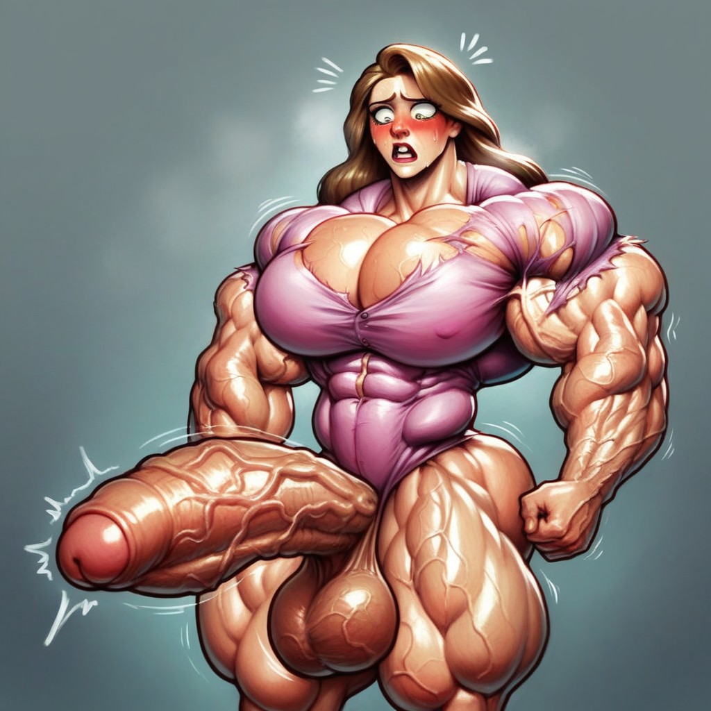 Bounce Lines, Ripped Muscle Dick, Hyper Extremely Veins Shemale AI Porn