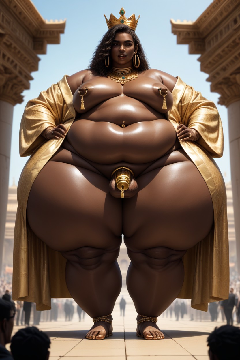 Gold Nipple Piercing, Jewelry, Morbidly Obese AI Gay Porn