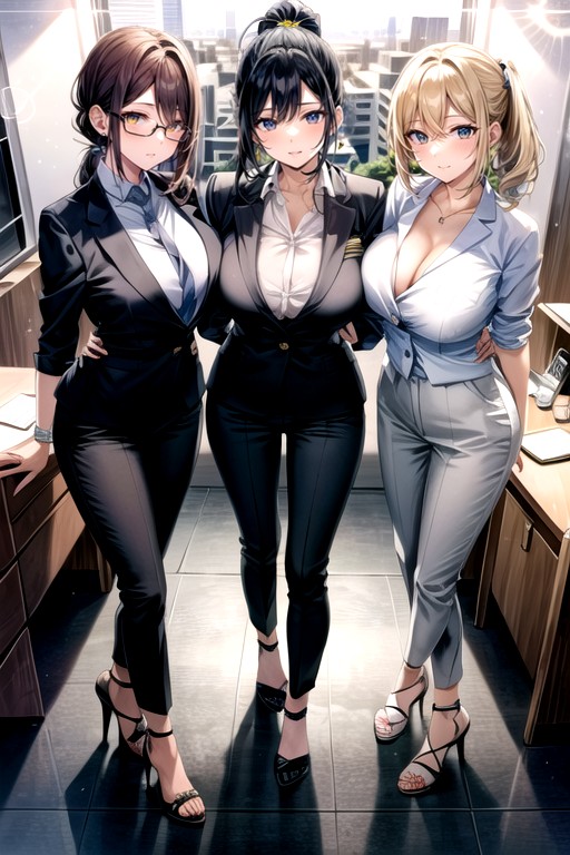 Rounded Breast, High Ponytailaya, White Nylon Stockingscici AI Porn