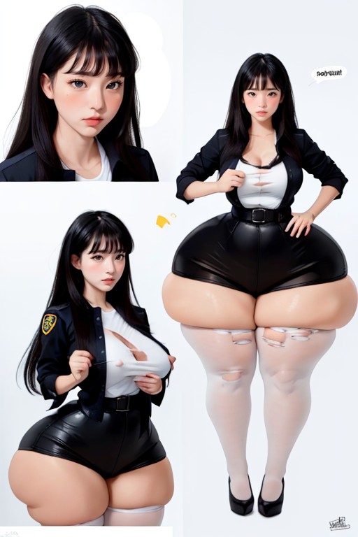 Enoumous Size Breast, Busty, A Flushed Face Asian AI Porn