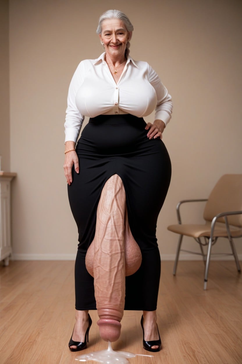 Massive Hyper Sagging Ballsack, Gigantic, Teacher Shemale AI Porn
