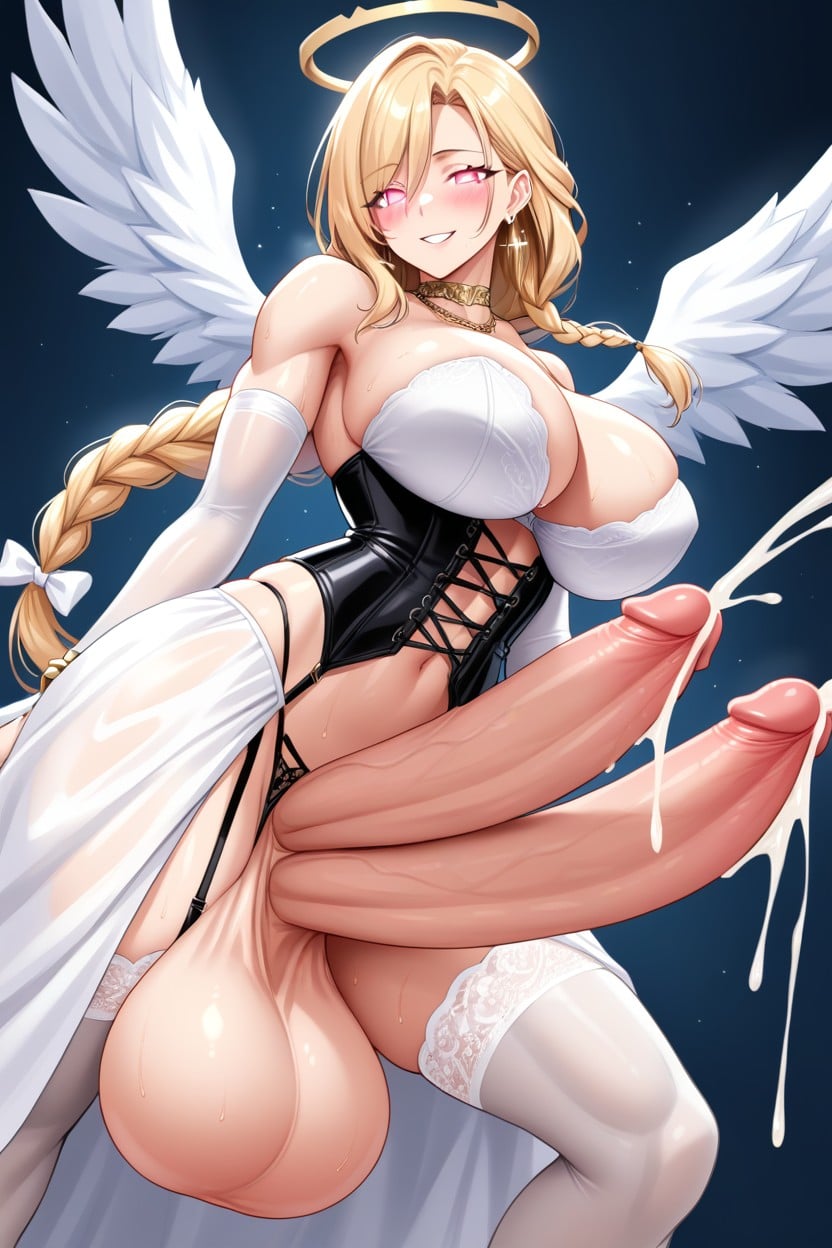 Long Hair, Thigh High Socks, Futanari Shemale AI Porn
