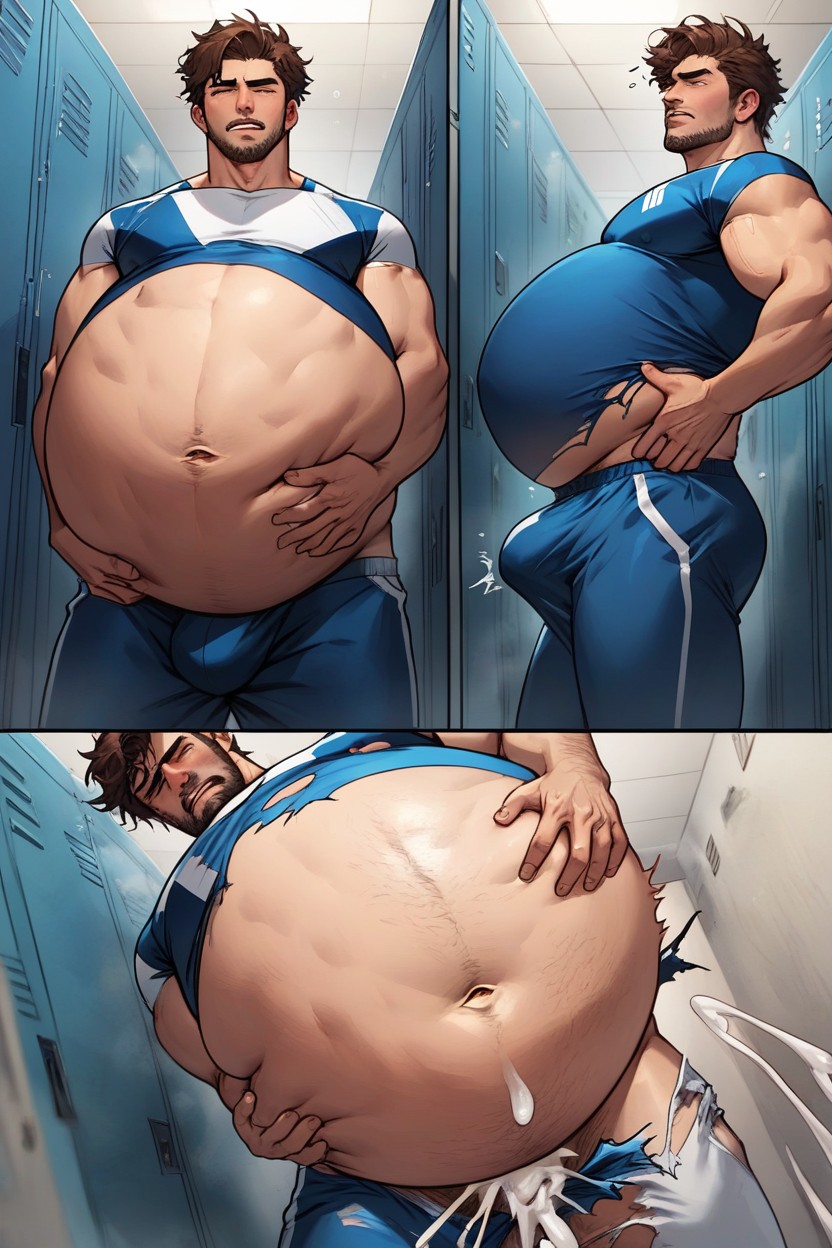 Locker Room, Loose, Belly Buttom Outstanding AI Gay Porn