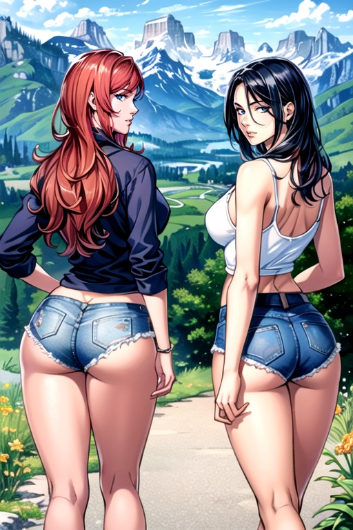 Jean Shorts, American, Comic AI Porn