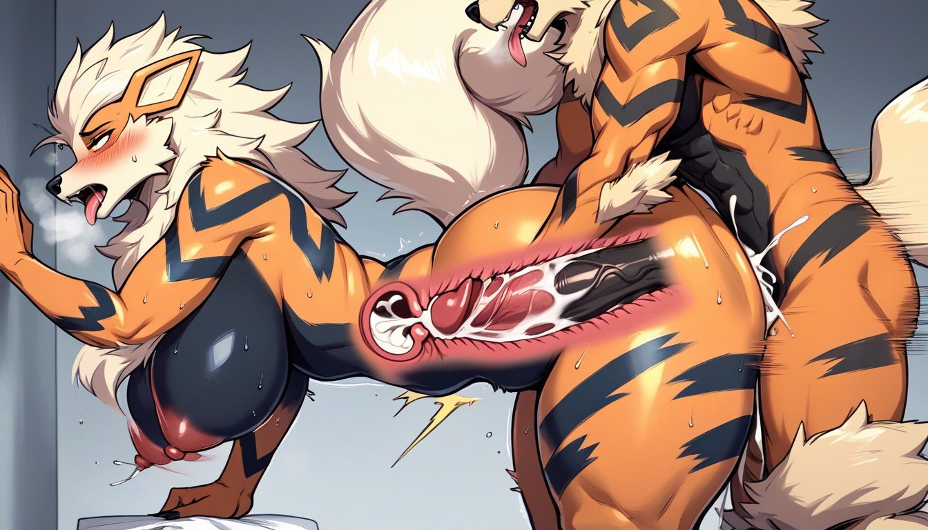 Bouncing Breasts, Arcanine, Arcanine From Pokemon ファーリーAIポルノ