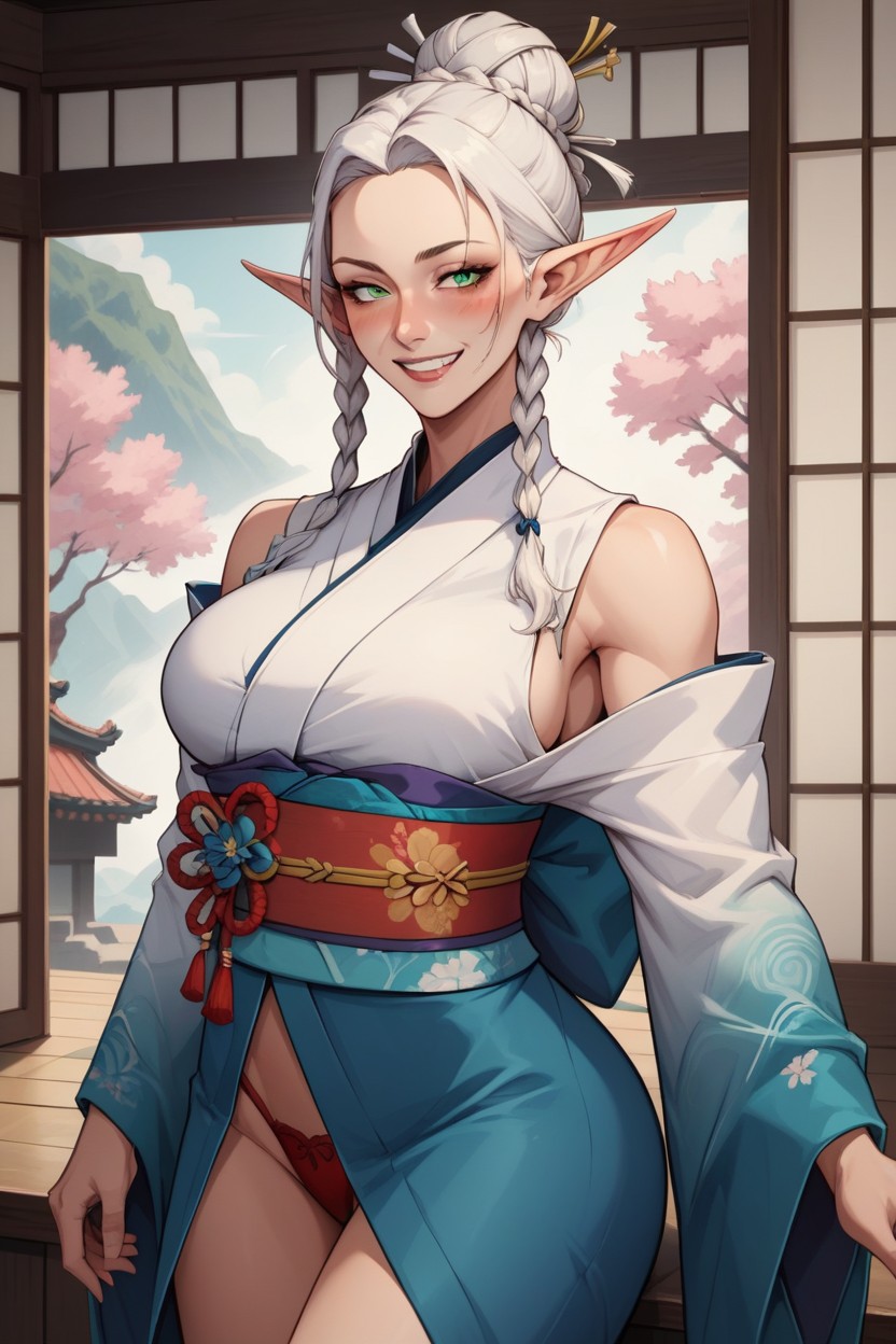 Large Ass, Horny, Bust Neckline Hentai AI Porn