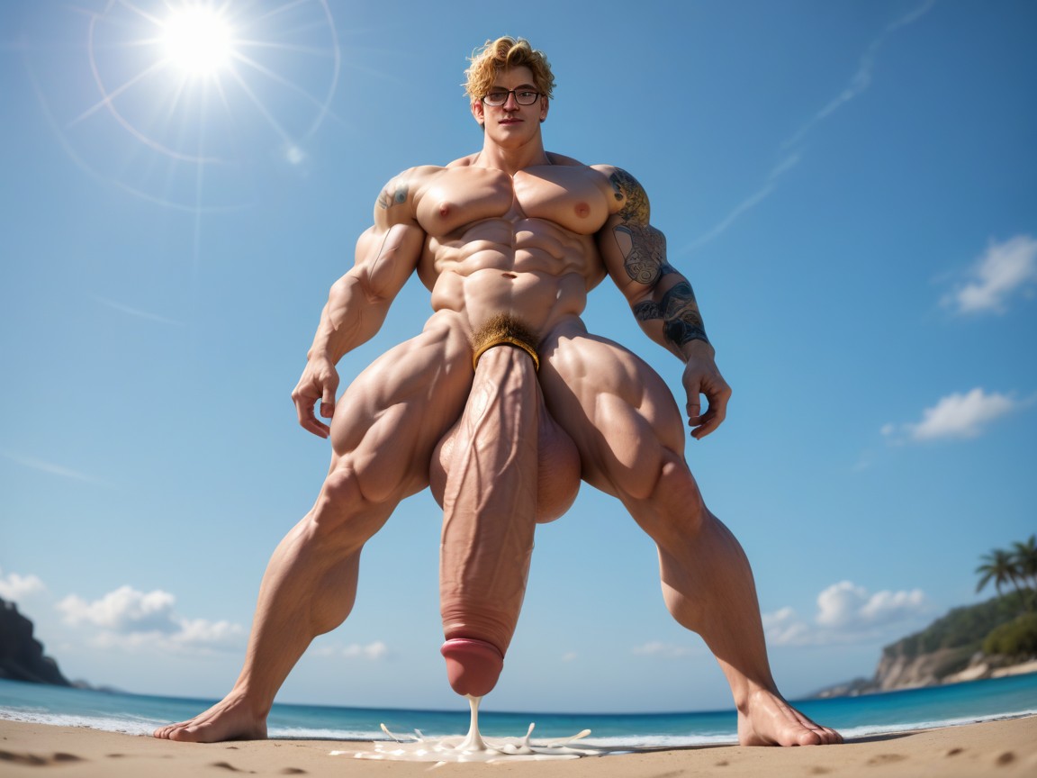 Waspish Waist, Pounds Of Pure Muscle, Hyper Muscles AI Gay Porn