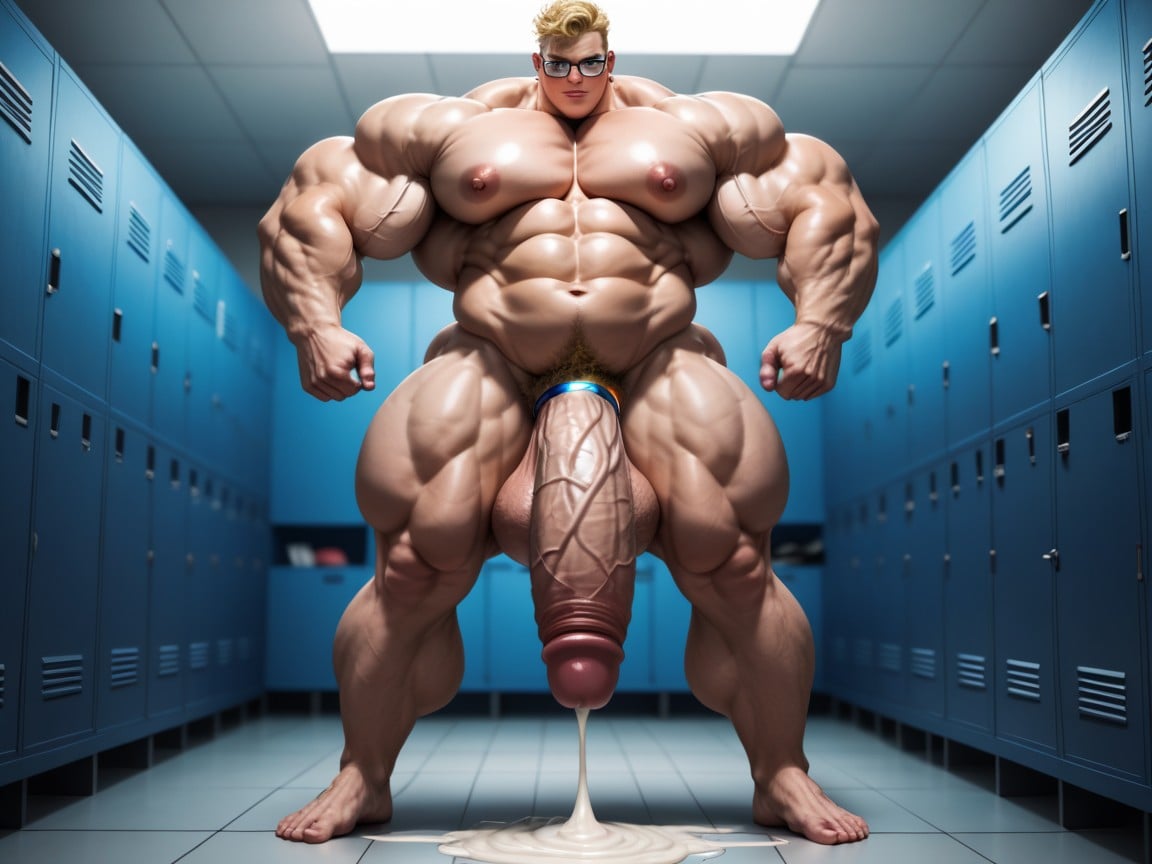 Massive Round Hyper Balls, Extreme Hyper Cock, Hair Bun AI Gay Porn