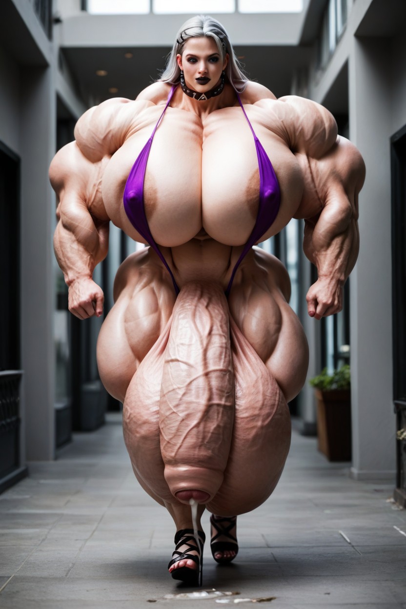 Gigantic Abdominal Obliques, Bottom Up, Full Body Shemale AI Porn