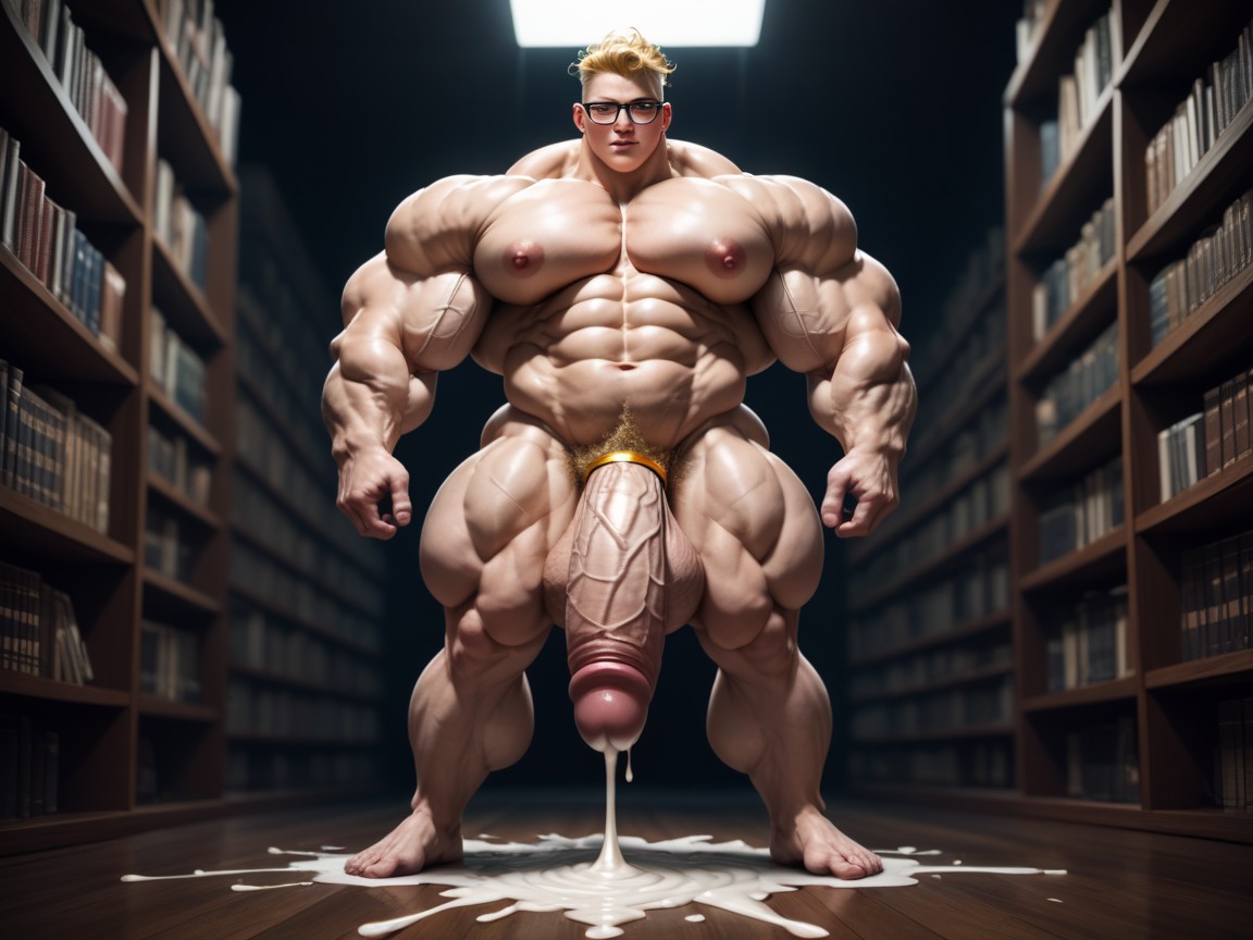 Feet Tall, Hyper Bodybuilder, Gigantic Meaty Pectorals With Large Nipples AI Gay Porn