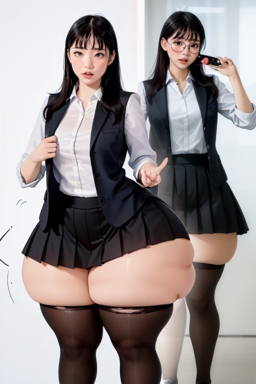 Sudden Breast Expansion Situation, Glasses, Ripping Her Pants Asian AI Porn