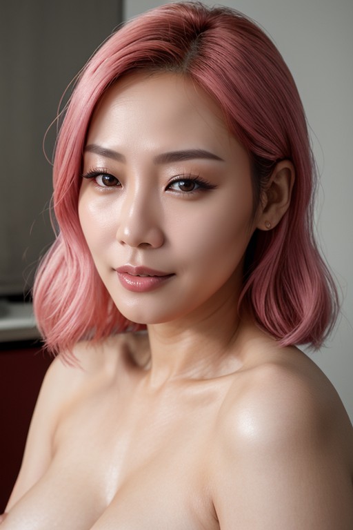 Pink Hair, 아시아 여성, Middle AgeAI 포르노