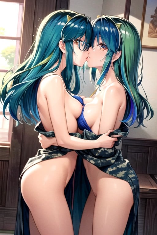 Ropa Abierta, Besar (lesbianas), Lum (urusei Yatsura)Porno AI