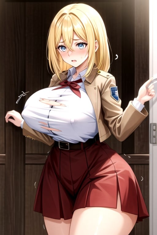 Historia (attack On Titan) , Korean Dress, Breast Expansion AI Porn