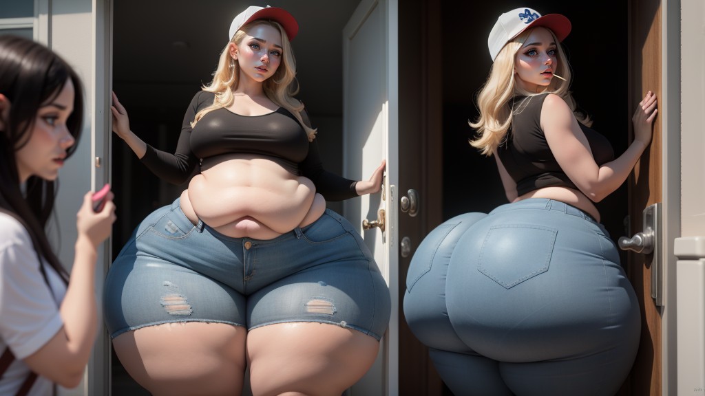 Standing, Super Pear, Feedee AI Porn