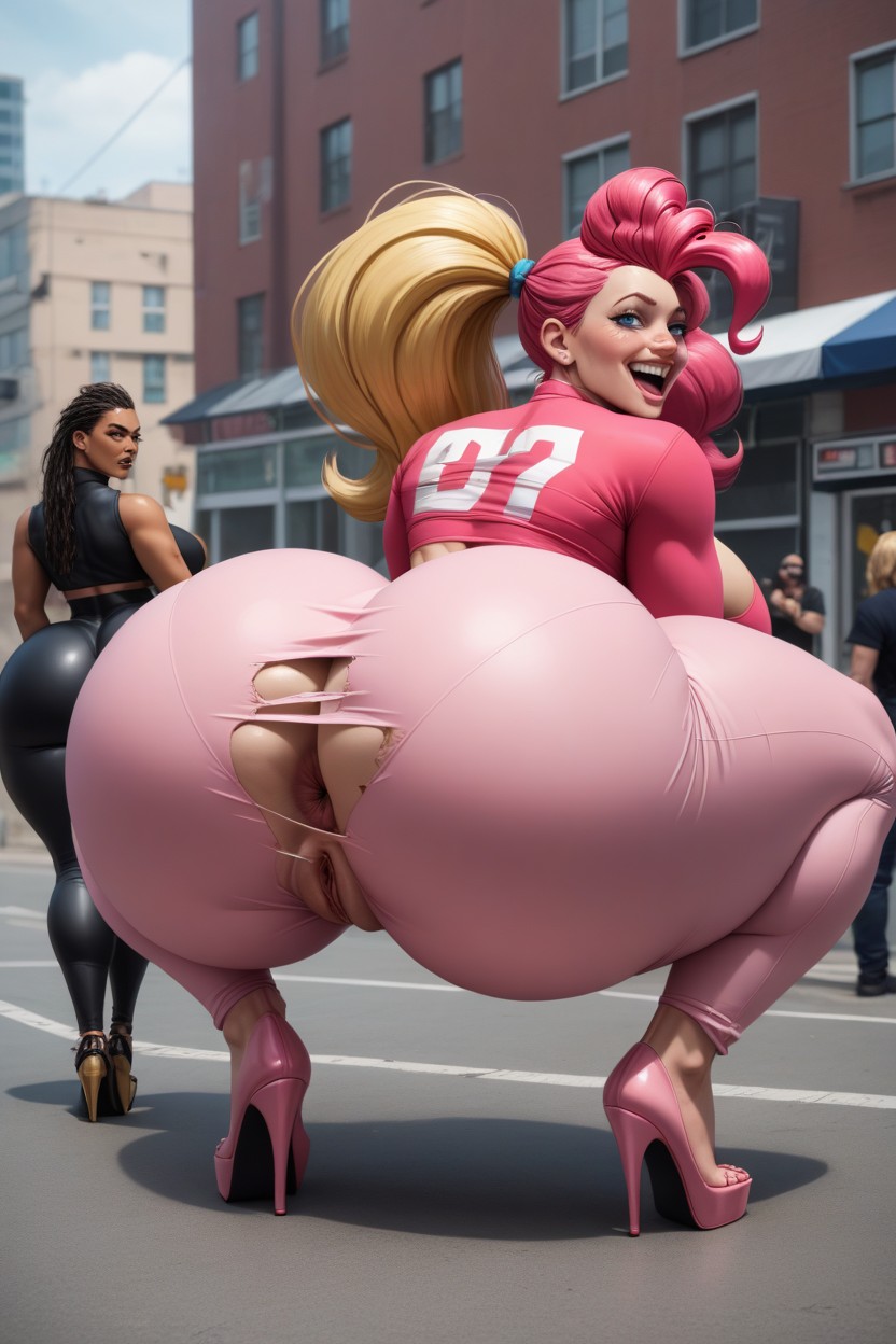 Pink High Heels, Wide Jawline, Nympho AI Porn