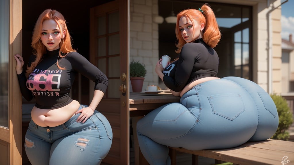 Hyper Fat Legs, Ssbbw, Eating Lard Furry AI Porn