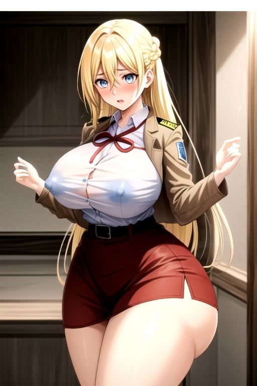 Korean Dress, Mega Topheavy, Breast Expansion AI Porn