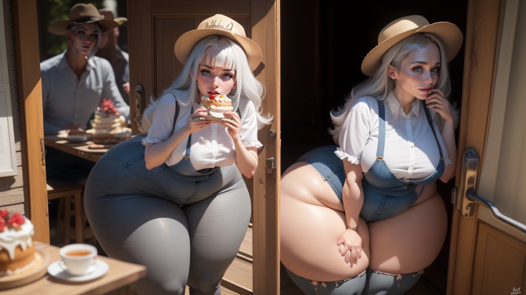 Eating Lard, Immobile Ssbbw, Over Eating Cake Shemale AI Porn