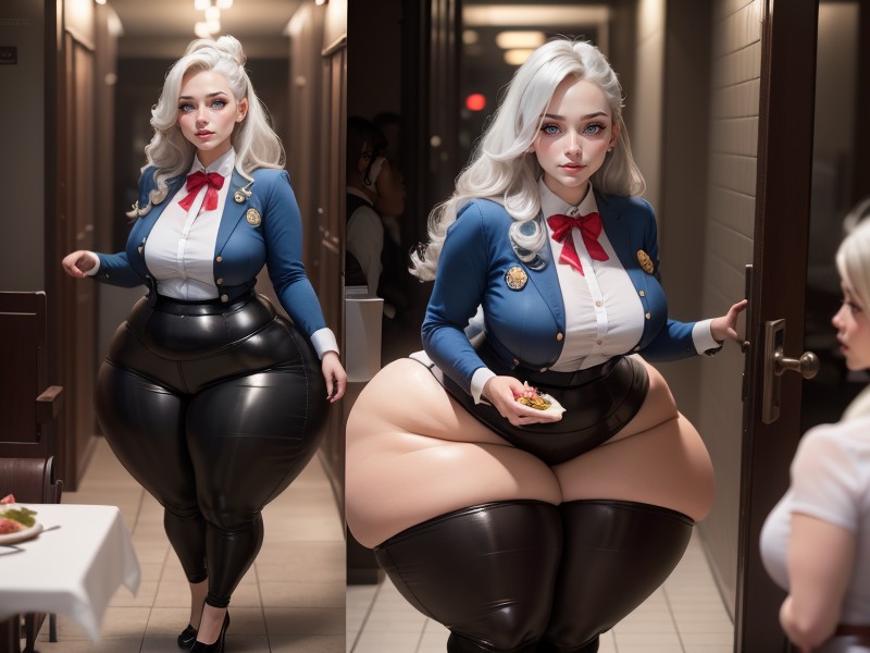 Hips Bursting Out Of Pants, Mega Wide Hips, Bed Bound AI Porn