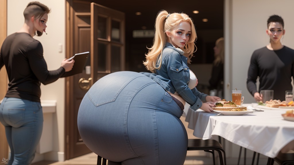 Bed Bound, Pants Bursting At Seams, Feedee AI Porn