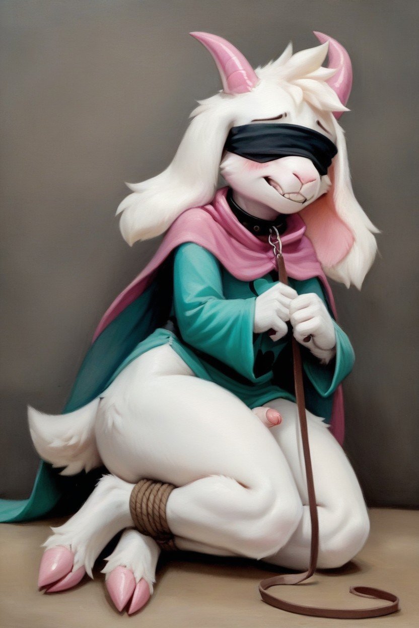 Restrained, Ralsei From Deltarune, Blindfolded Furry AI Porn