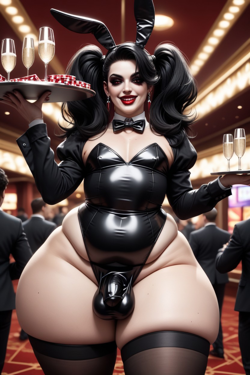 Red Lipstick, Massive Ass, 黒髪 ゲイAIエロ