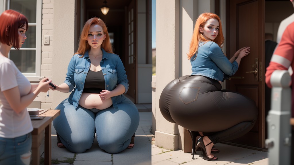 Small Breast, Hyper Fat Legs, Super Fat Calves AI Porn