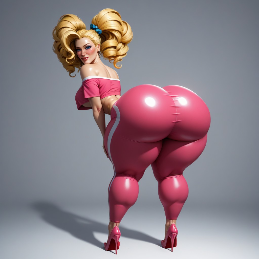 Huge Cheeks, Pink Pants, Underboob AI Porn