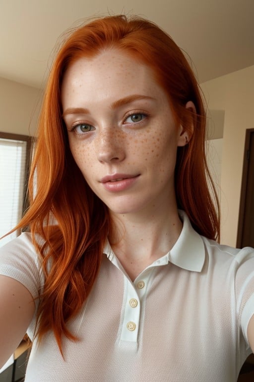 Puffy Nipples, Small Breast, Shirt Collar AI Porn