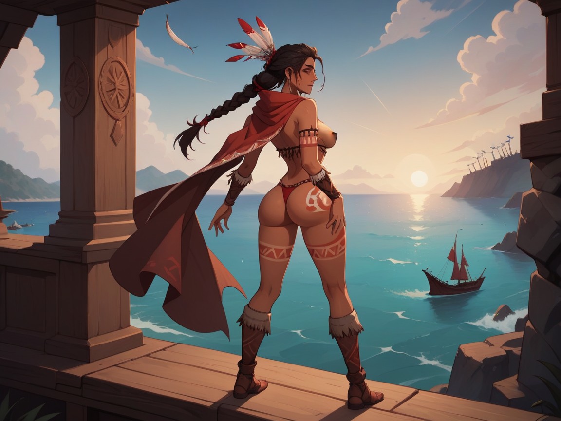 Strong Waist, Tribal Body Paint, 18 AI Porn