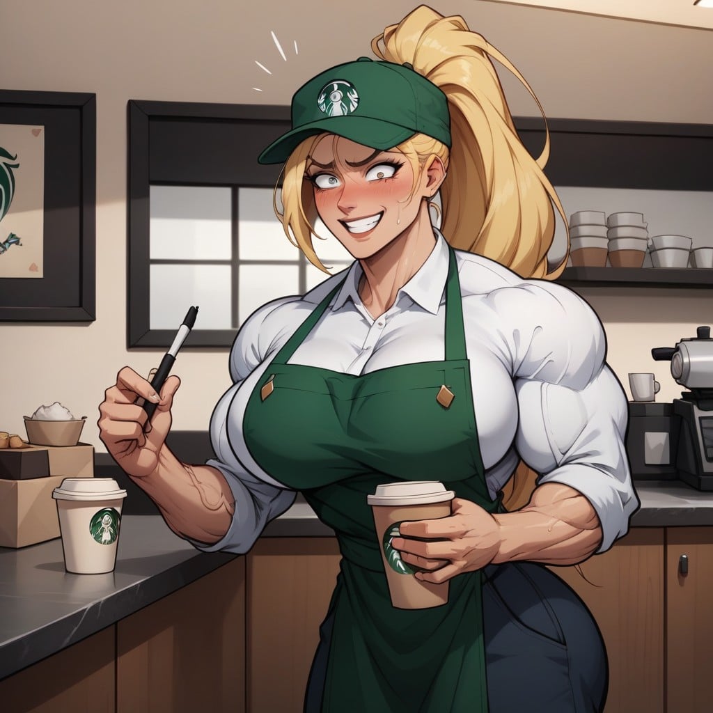 Face, Cartoon Woman, Enorm Arm Veins AI Porn