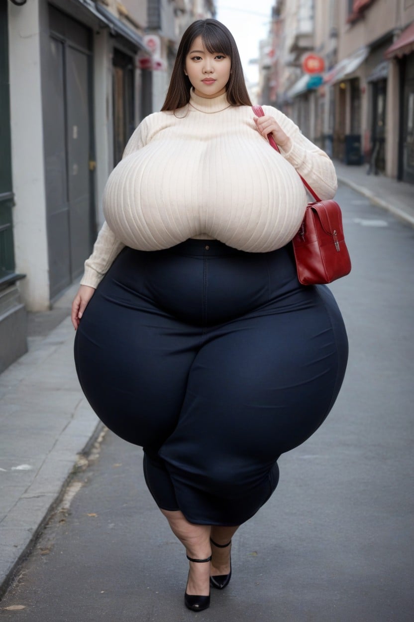 Long Legs, Shoulder Bag, No Nude AI Porn