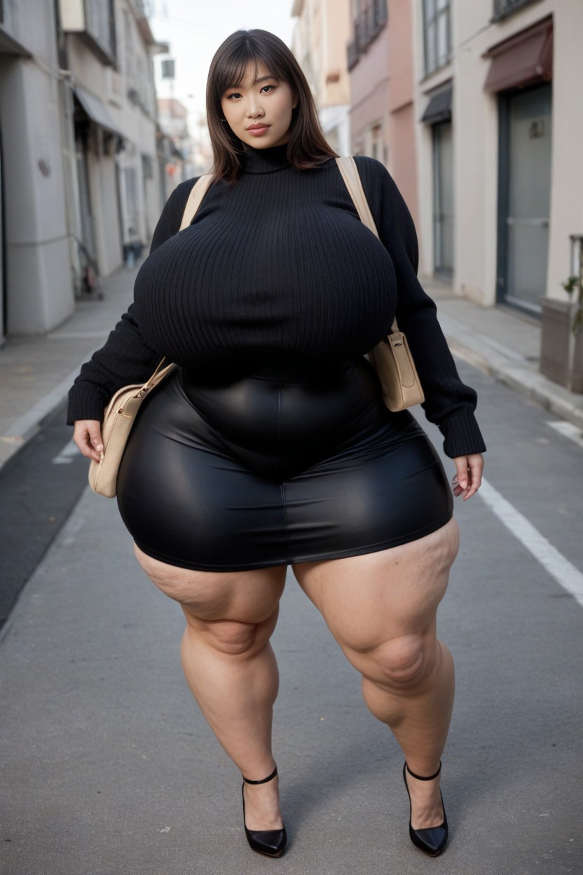 Extremely Thick Thighs, Full Body, Gigantic Ass AI Porn