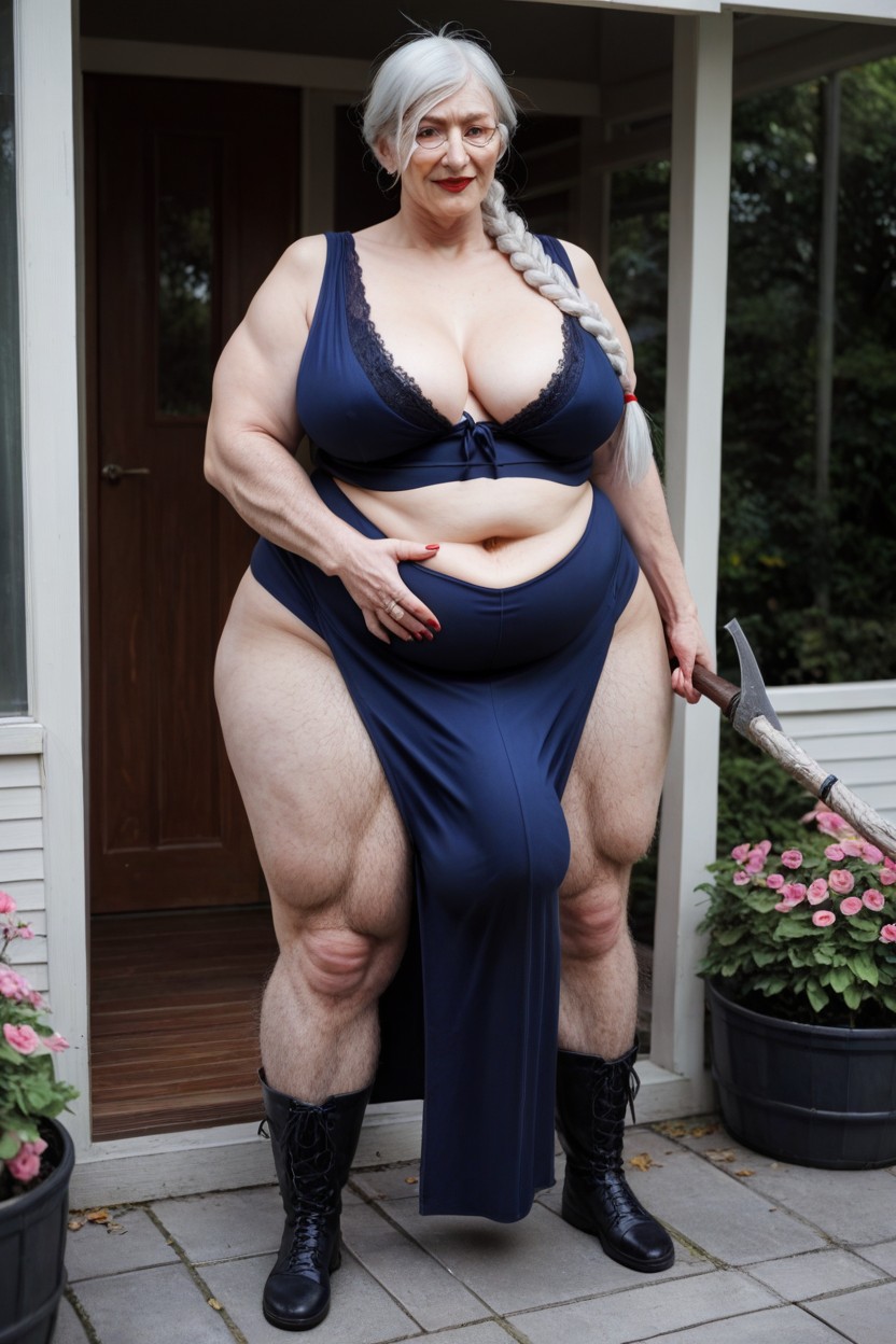 Grinning, Gigantic Cock, Big Belly Shemale AI Porn