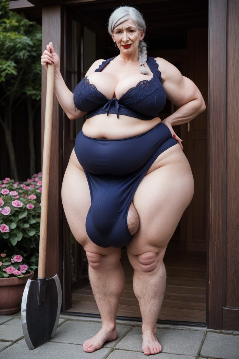 Fat, Gigantic Cock, Gigantic Saggy Breast Shemale AI Porn