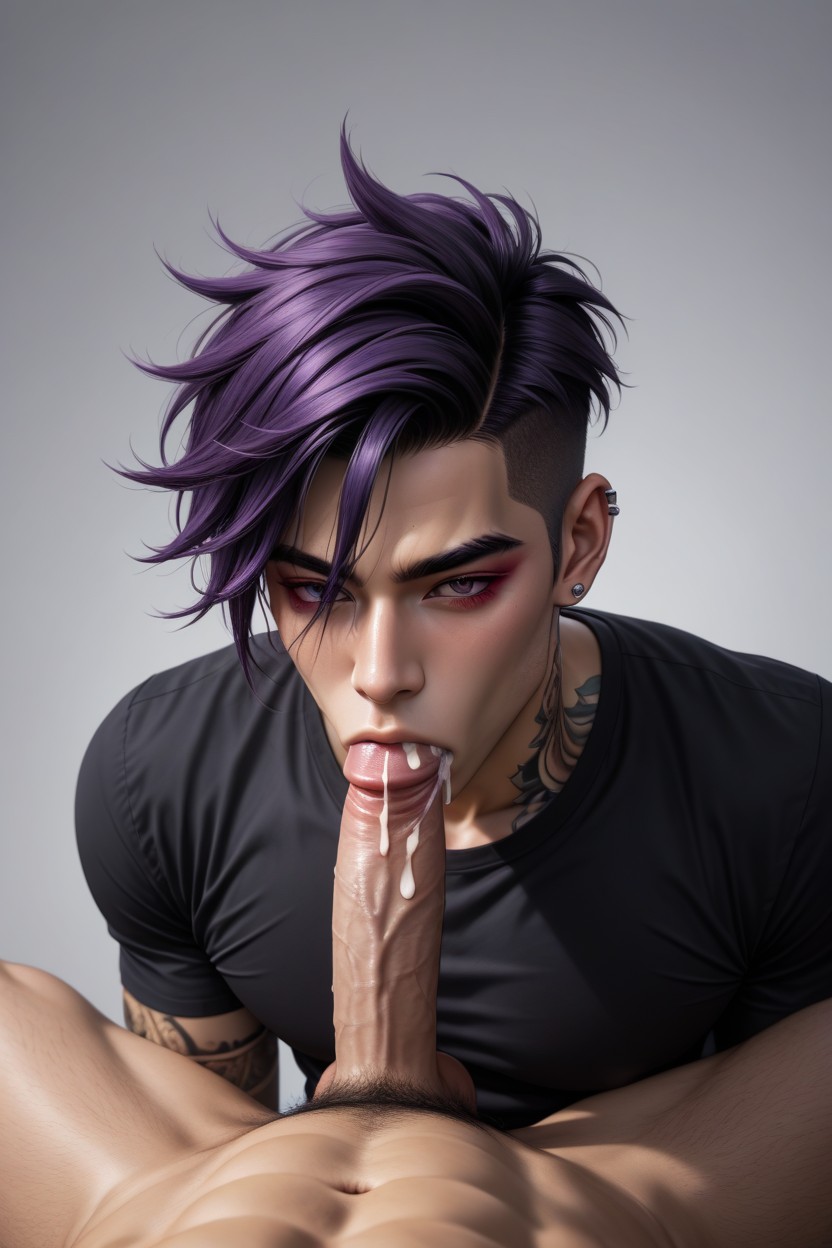 Purple Hair, Twink, Small AI Gay Porn