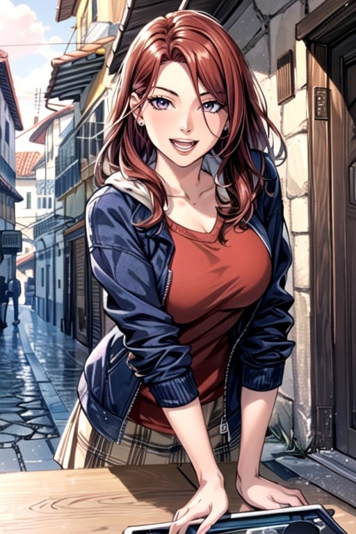 Jacket, Comic, Red Hair AI Porn