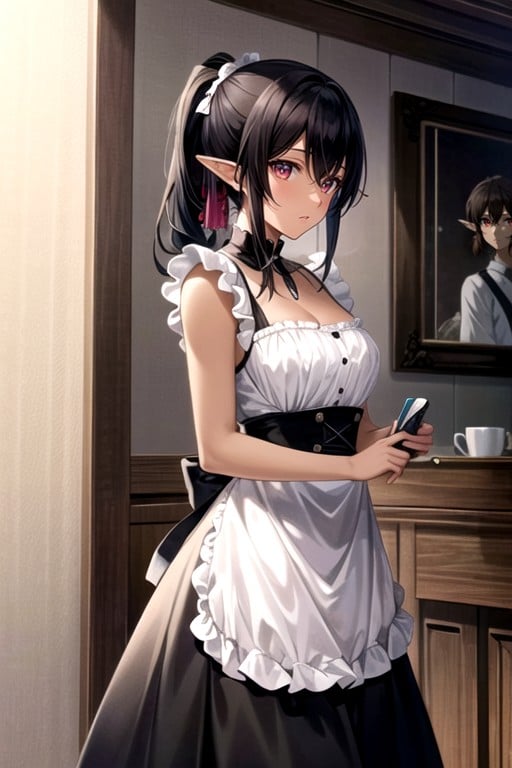 Black Hair, Side View, Elf Ears AI Porn