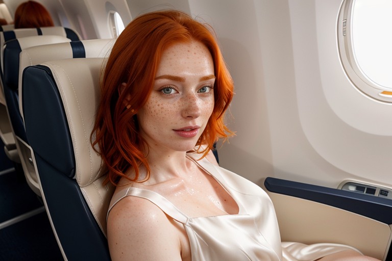 Silk Dress, Ginger, Airplane AI Porn