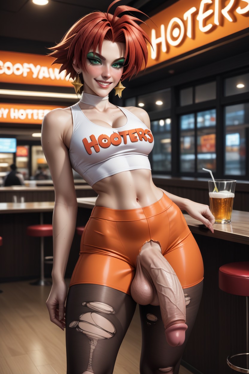 Skinny, Hot Sexy Feminine Face, 1 Person Shemale AI Porn