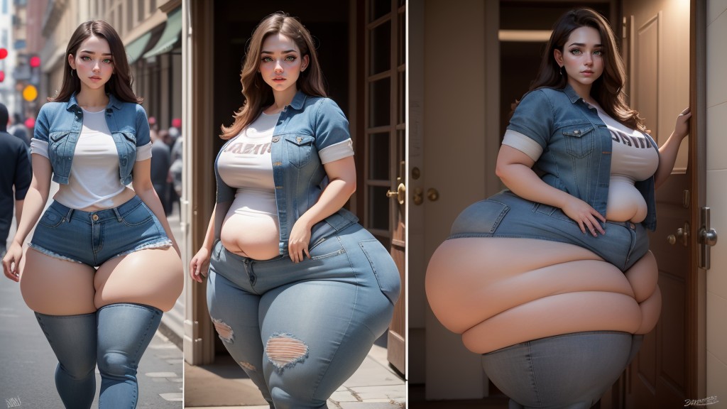 Mega Wide Hips, Small Breast, Brunette AI Porn