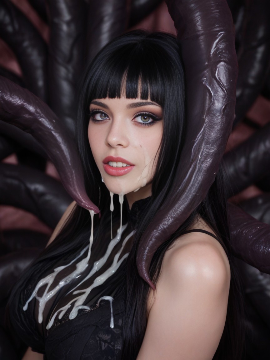 Huge Gigantic Black Tentacles Grabbed The, Beautiful, Bobcut AI Porn