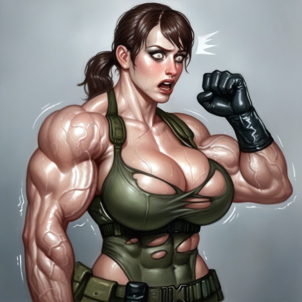 Sweaty, Ripped Muscle, Veiny Dick Shemale AI Porn