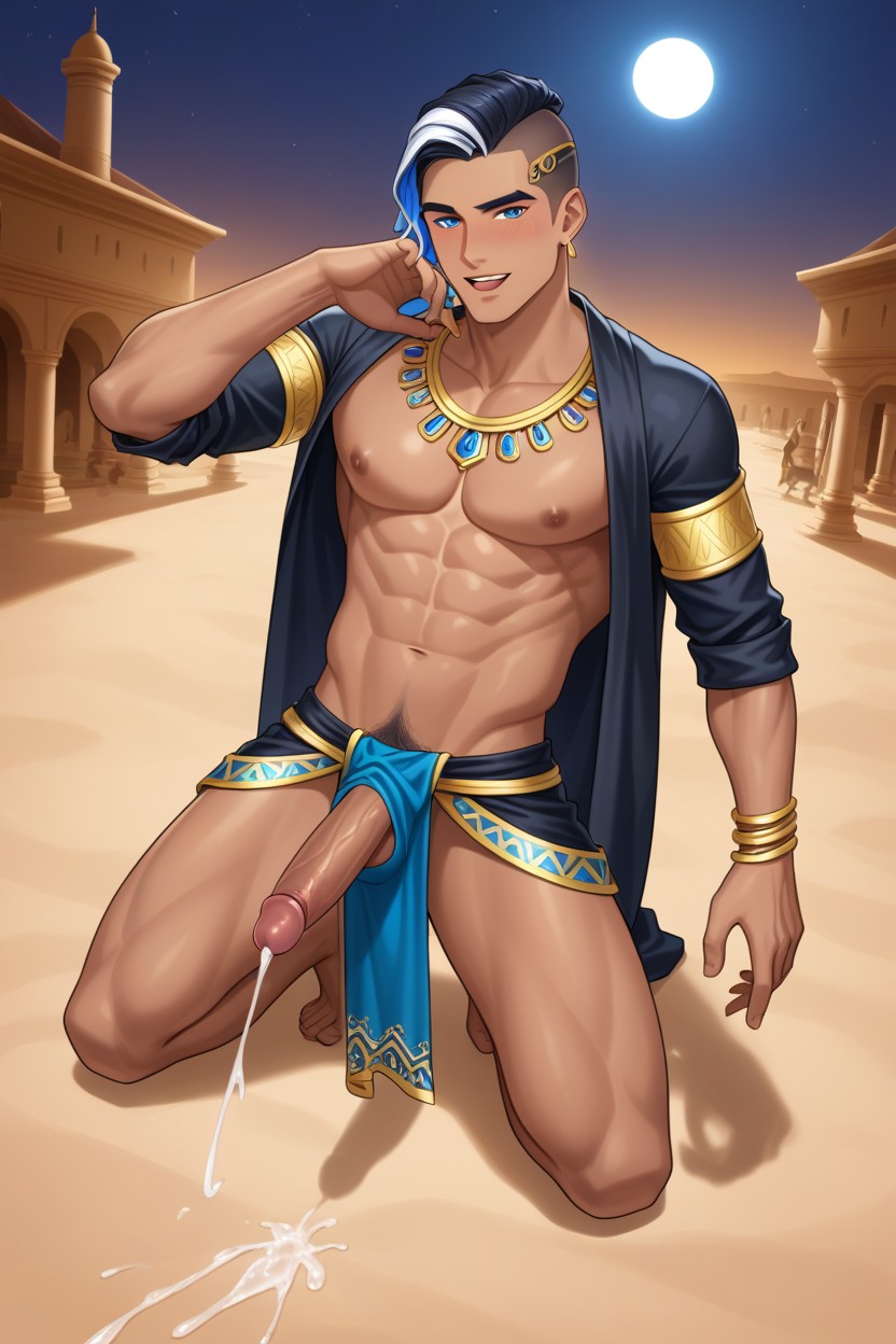 Arabian Aesthetic, Open Clothes, Layered Hair AI Gay Porn