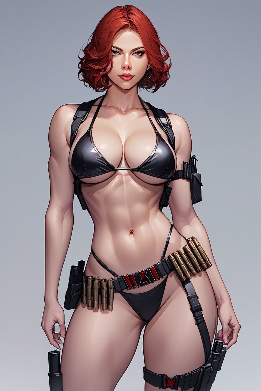 Modelando, Many Ammo Belts, Black BikiniPorno AI