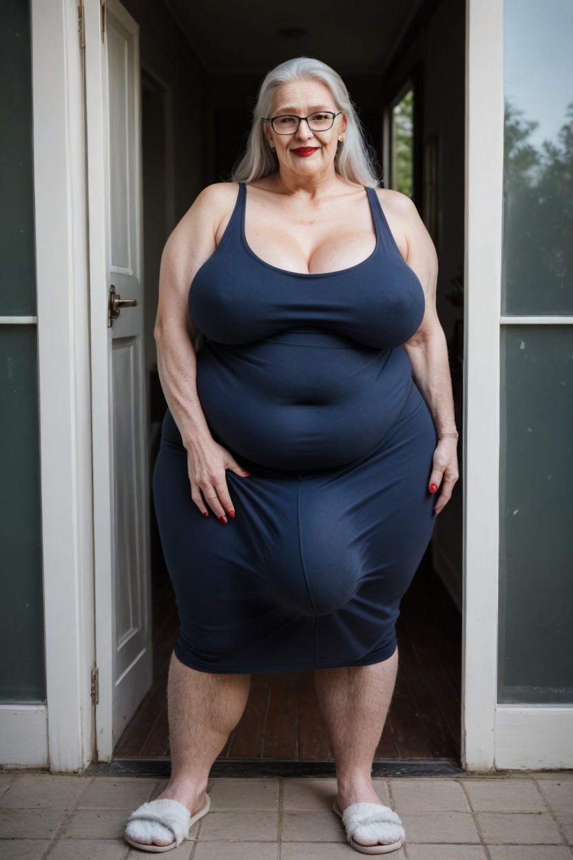 Red Lipstick, Fat, Fully Clothed Shemale AI Porn
