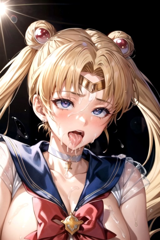 Ahegao, Primeiro Plano, Olhos Rosa Hentai IA pornografia