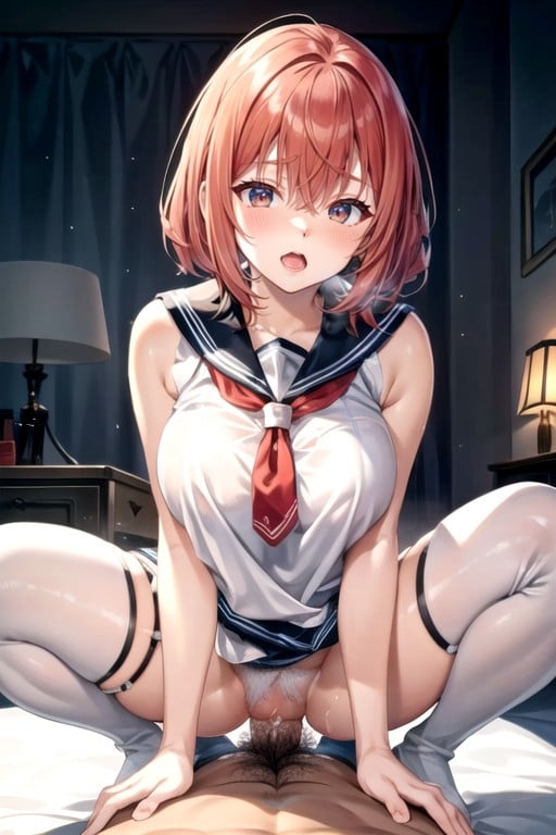 Red Hair, Sailor Uniform, Thigh High Socks Hentai AI Porn